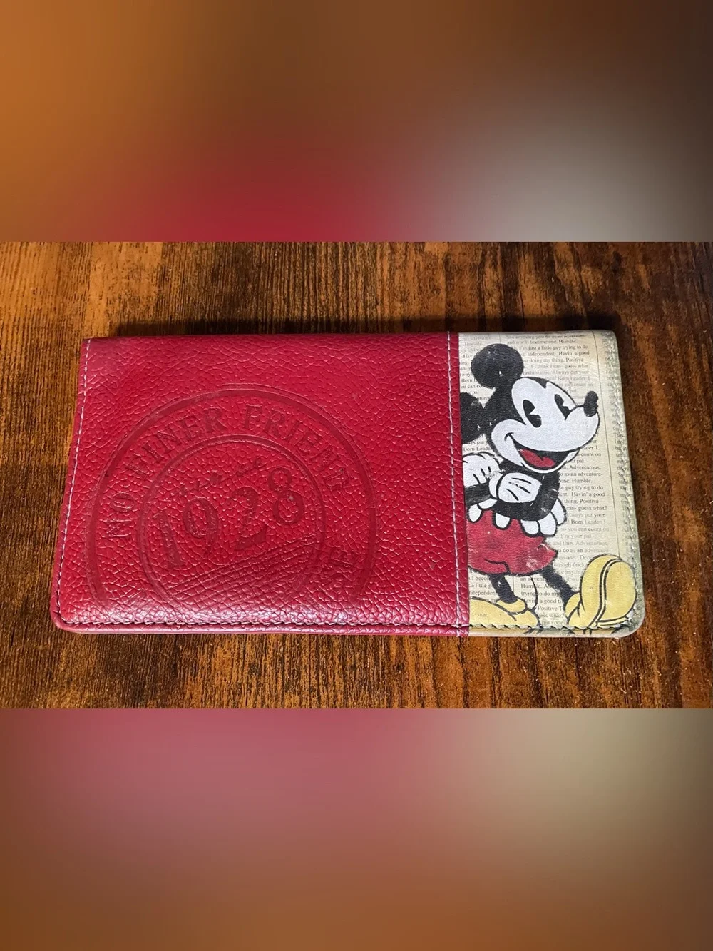Mickey Mouse Disney Parks Leather Checkbook Wallet